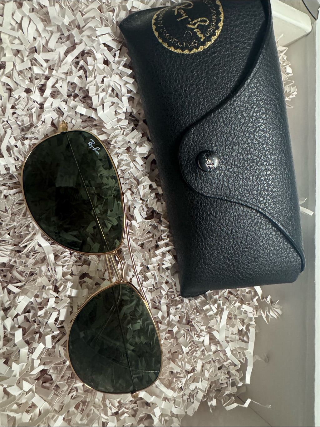 (New) Ray-Ban Aviator Classic Gold Green Sunglasses Rb3025